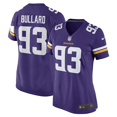 Maillot de joueur jeu Nike Jonathan Bullard violet des Vikings du Minnesota pour femme