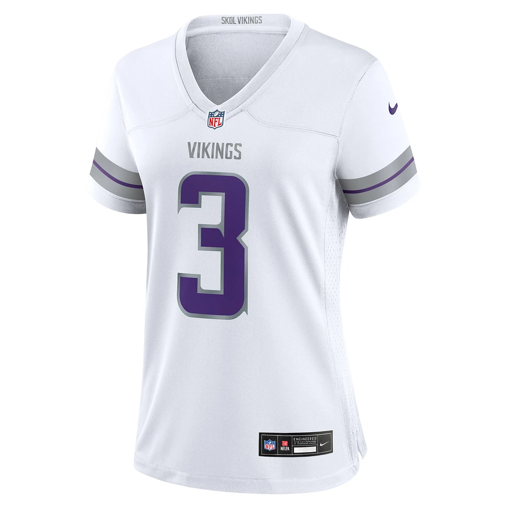 Maillot de joueur jeu alternatif Nike Jordan Addison pour femmes des Vikings du Minnesota, blanc