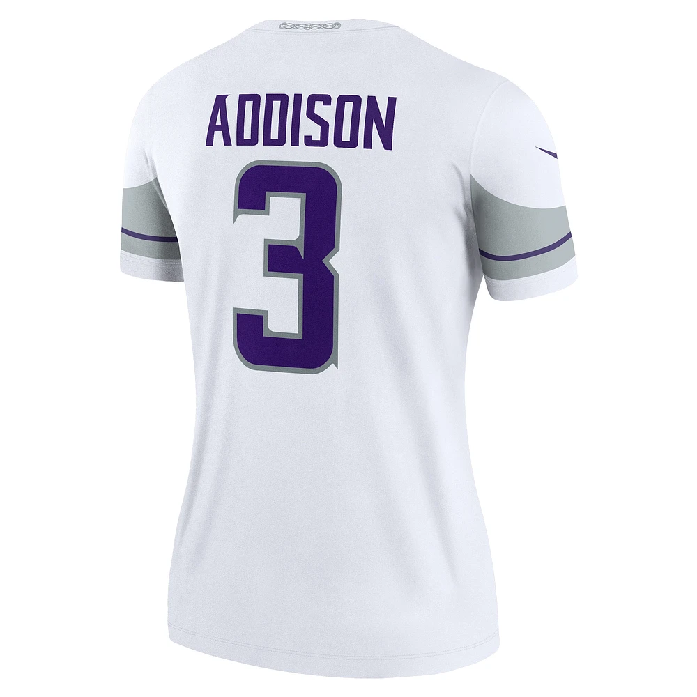 Haut Nike Jordan Addison blanc pour femme, joueur de performance Alternate Legend des Minnesota Vikings