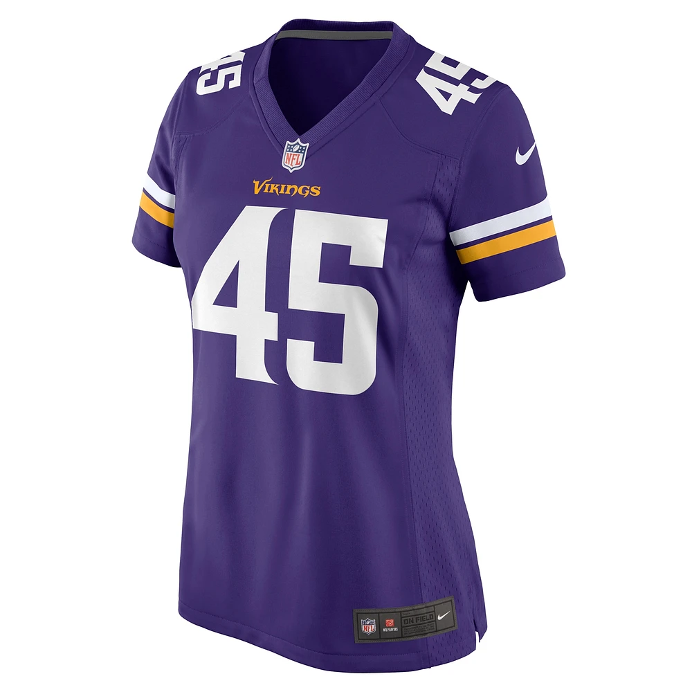 Women's Nike Jordan Kunaszyk  Purple Minnesota Vikings Game Jersey