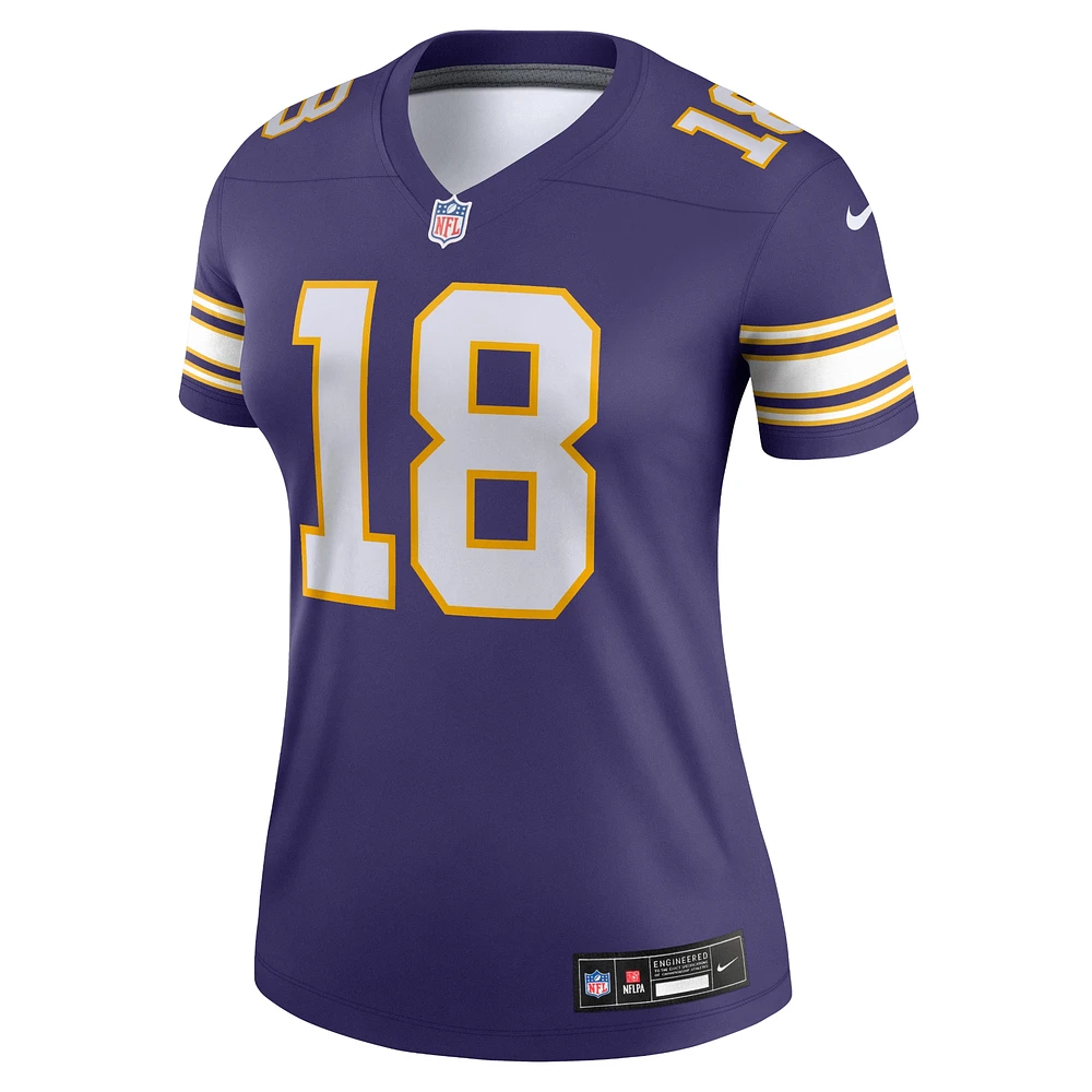 Haut de performance Nike Justin Jefferson violet pour femme des Minnesota Vikings Alternate Legend Player