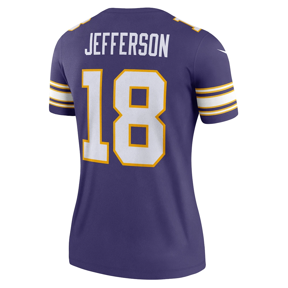 Haut de performance Nike Justin Jefferson violet pour femme des Minnesota Vikings Alternate Legend Player