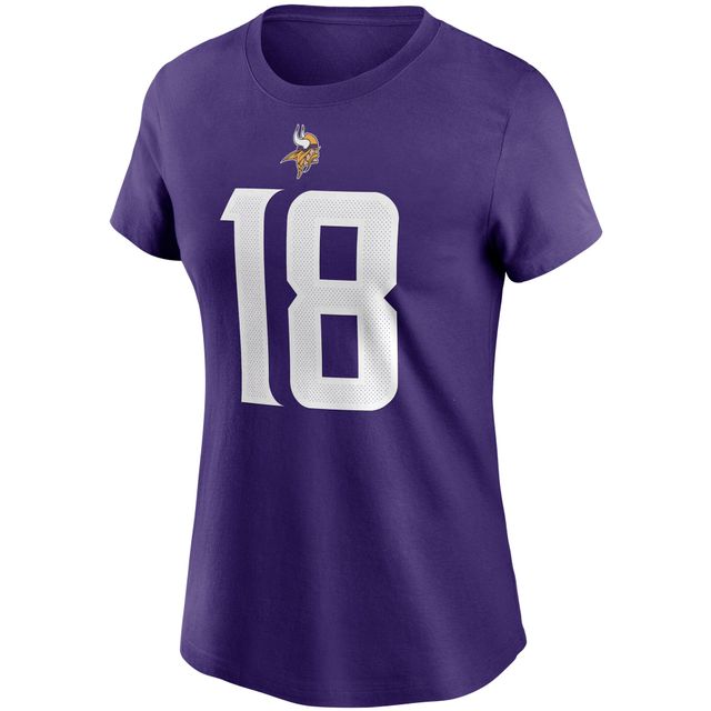 T-shirt violet avec nom et numéro des Vikings du Minnesota Nike Justin Jefferson pour femme