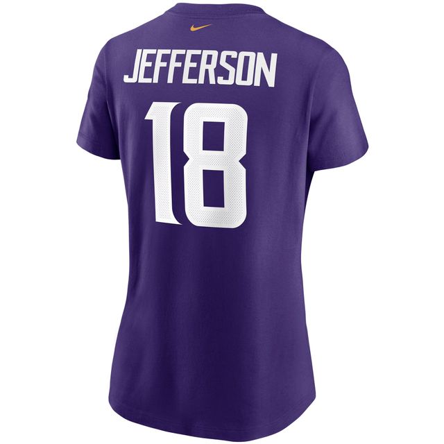 T-shirt violet avec nom et numéro des Vikings du Minnesota Nike Justin Jefferson pour femme