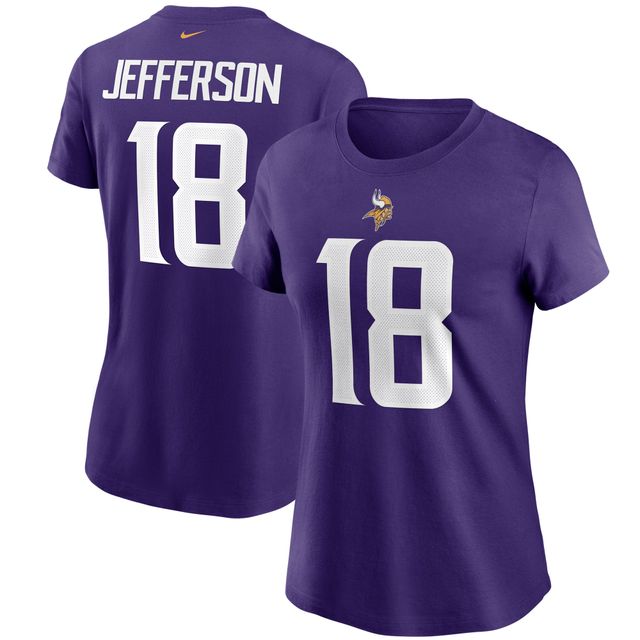 T-shirt violet avec nom et numéro des Vikings du Minnesota Nike Justin Jefferson pour femme
