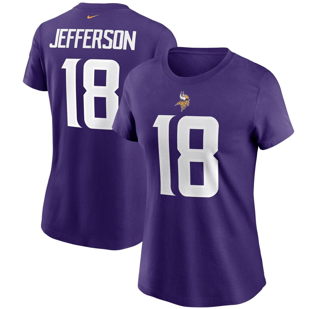 Women's Nike Justin Jefferson Purple Minnesota Vikings Name & Number T-Shirt