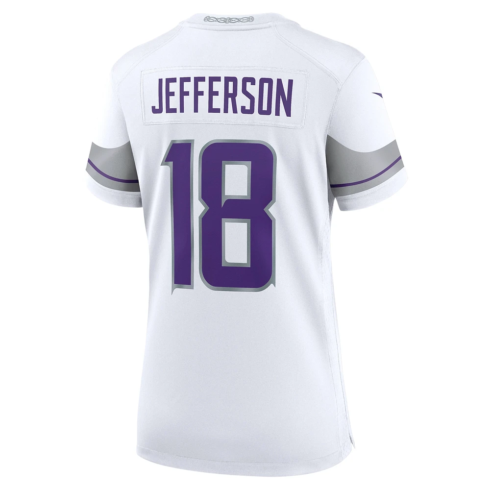 Maillot de joueur jeu alternatif des Minnesota Vikings Nike Justin Jefferson blanc pour femme