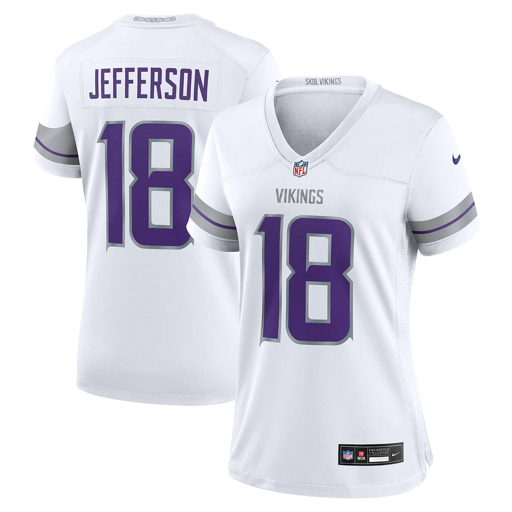 Maillot de joueur jeu alternatif des Minnesota Vikings Nike Justin Jefferson blanc pour femme