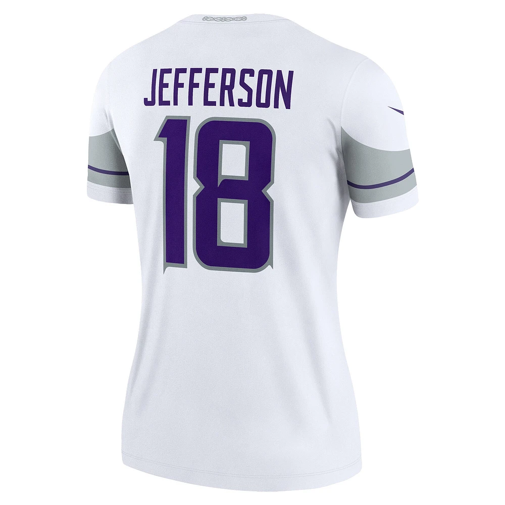 Haut de performance Nike Justin Jefferson pour femme, blanc, Minnesota Vikings Alternate Legend Player