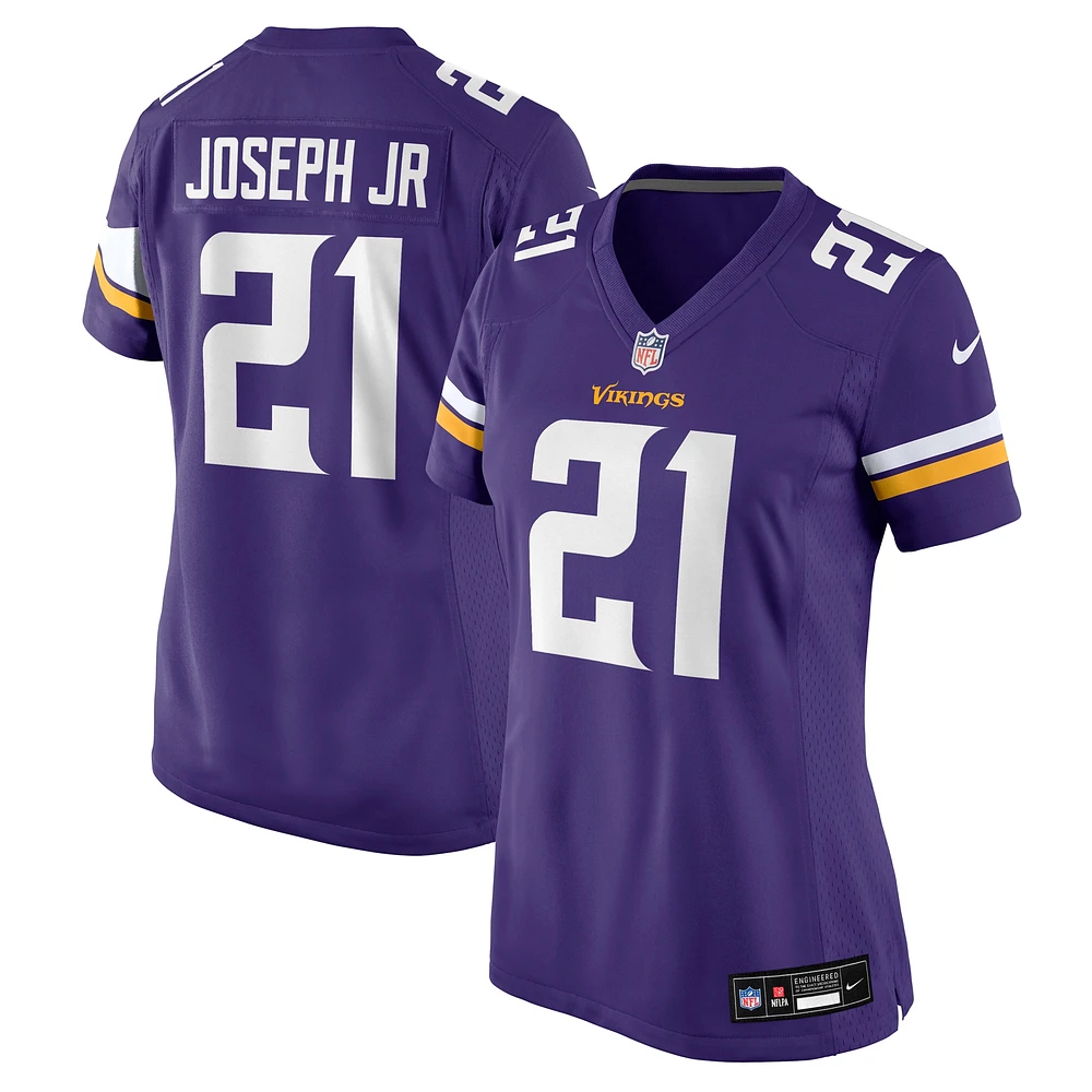 Maillot de match Nike Kelvin Joseph Jr. violet pour femme des Minnesota Vikings