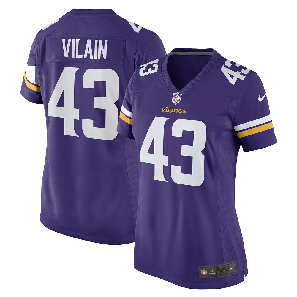 Maillot Nike Luiji Vilain pour femme, violet, joueur de jeu des Vikings du Minnesota