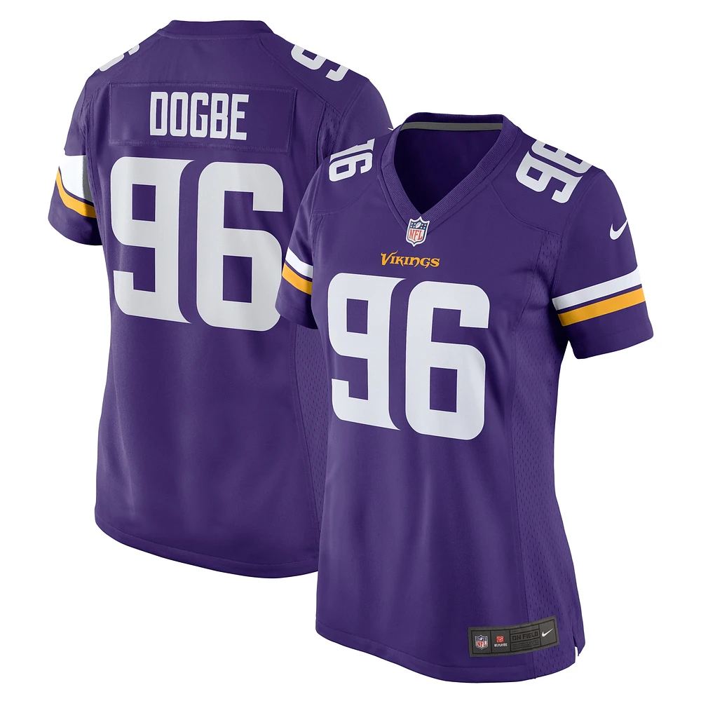 Maillot de match l'équipe Nike Michael Dogbe violet des Vikings du Minnesota pour femme