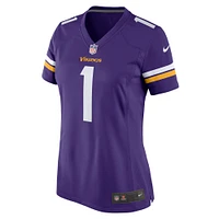 Maillot de match Nike numéro 1 maman violet des Vikings du Minnesota pour femme