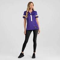 Maillot de match Nike numéro 1 maman violet des Vikings du Minnesota pour femme