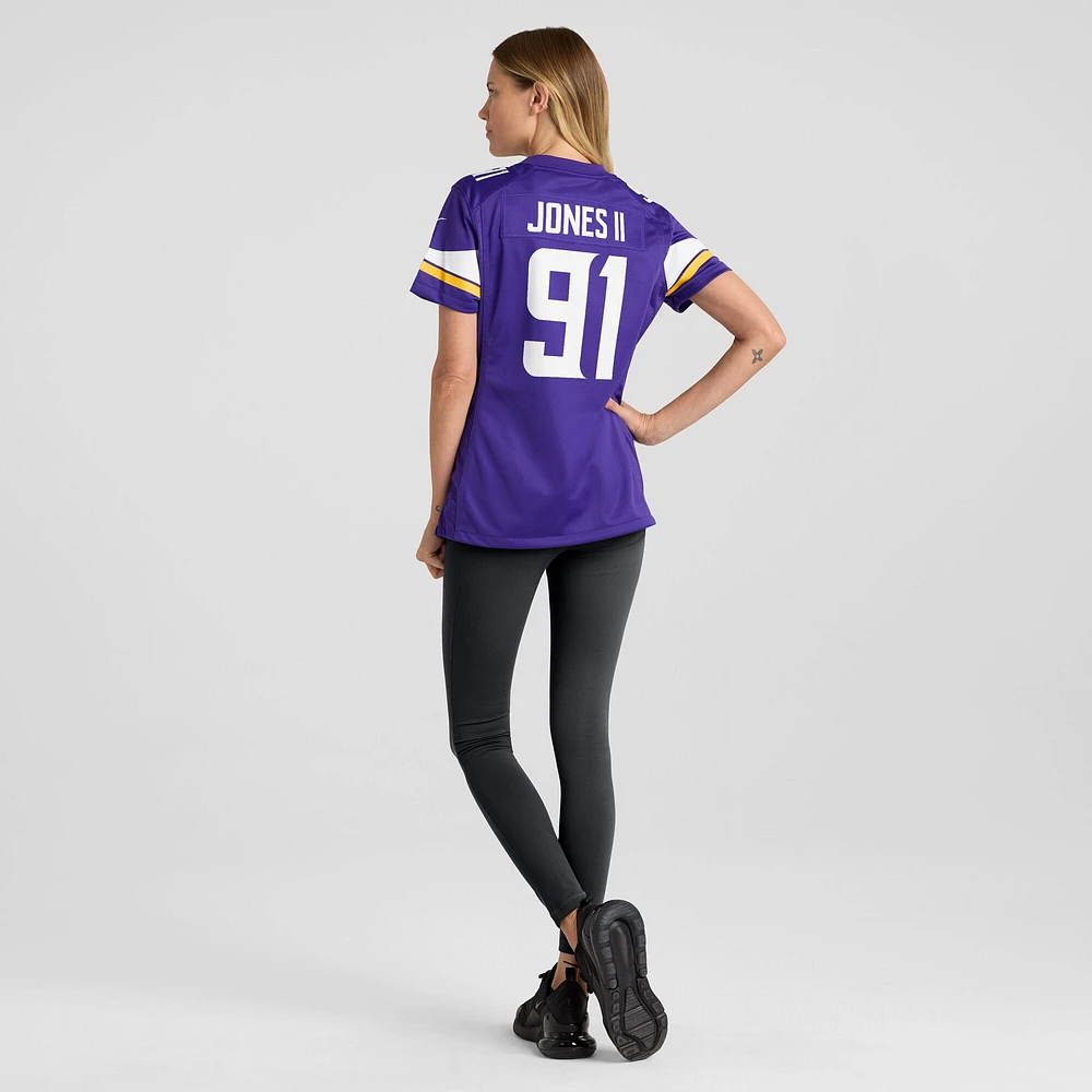 Maillot Nike Patrick Jones II pour femme, violet, joueur de jeu des Vikings du Minnesota