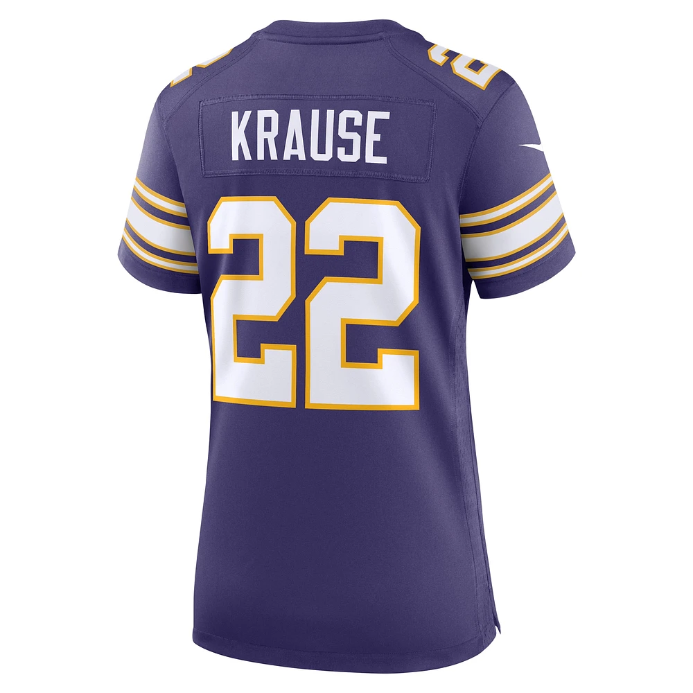 Maillot pour femme Nike Paul Krause pourpre Minnesota Vikings Classic Retired Player