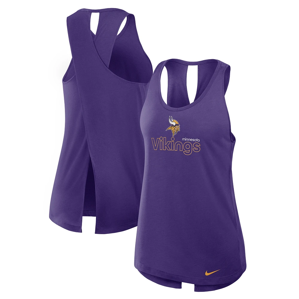 Débardeur Nike violet Minnesota Vikings Crossback Performance pour femme