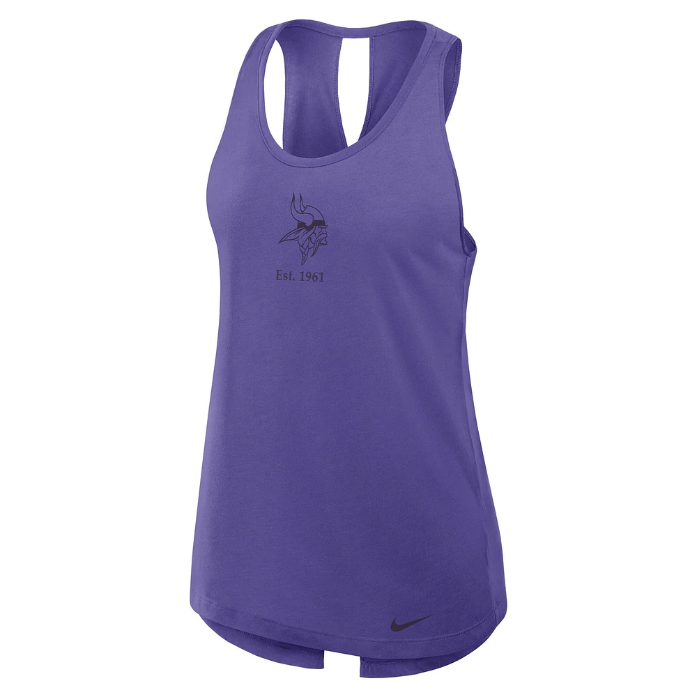 Women's Nike Purple Minnesota Vikings Glory Crisscross Performance Tank Top