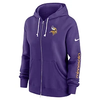 Sweat à capuche entièrement zippé Nike violet Minnesota Vikings Phoenix pour femme