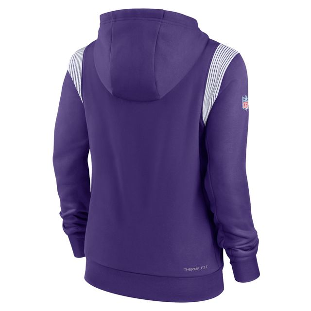 Sweat à capuche Nike Minnesota Vikings Sideline Stack Performance pour femme violet