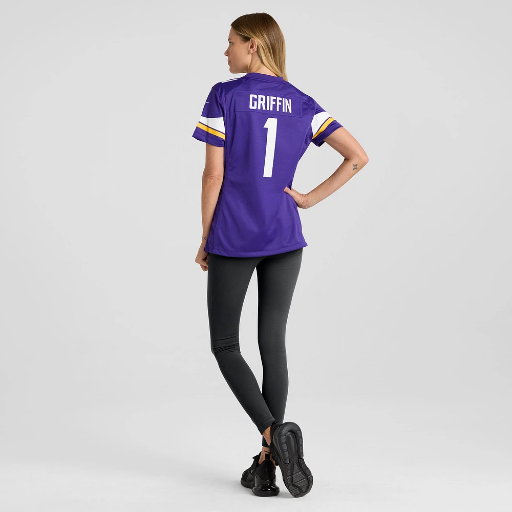 Maillot de match l'équipe Nike Shaquill Griffin violet des Vikings du Minnesota pour femme