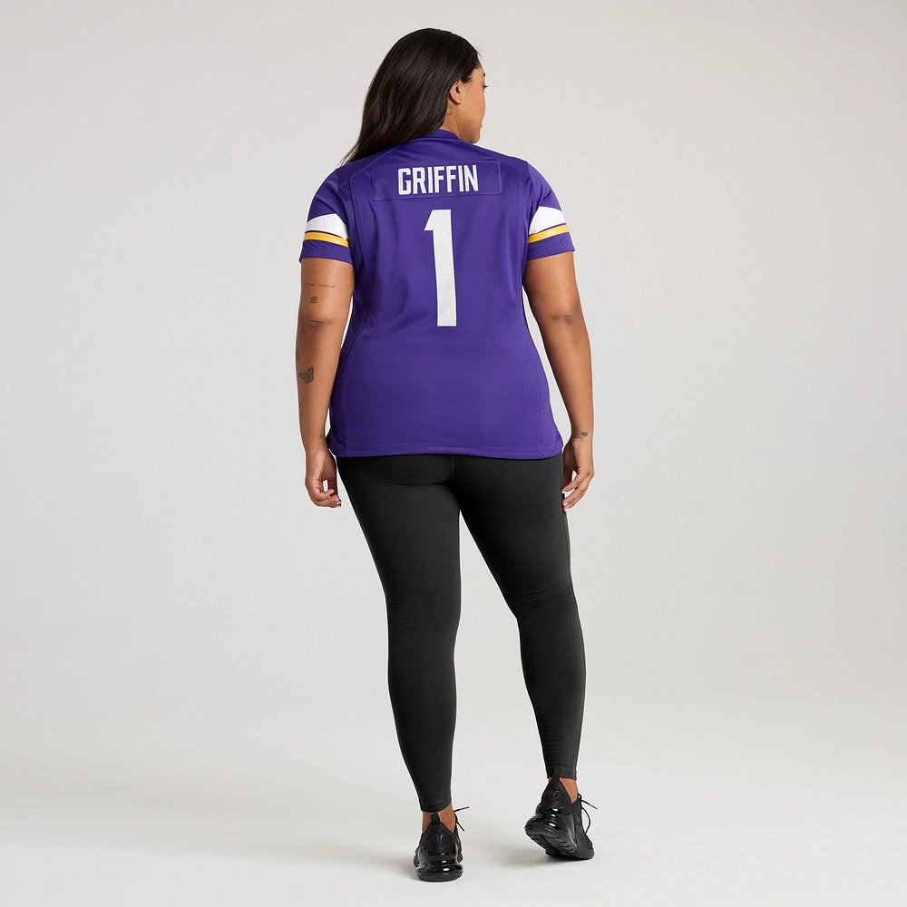 Maillot de match l'équipe Nike Shaquill Griffin violet des Vikings du Minnesota pour femme