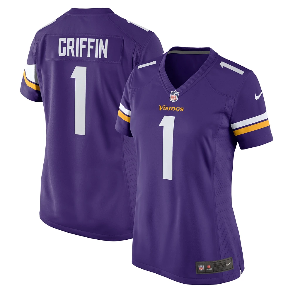 Maillot de match l'équipe Nike Shaquill Griffin violet des Vikings du Minnesota pour femme