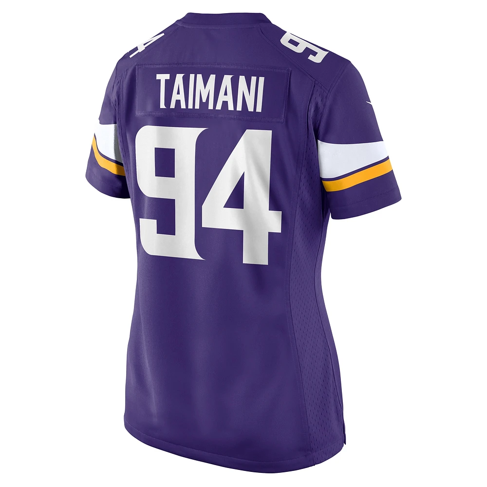 Women's Nike Taki Taimani  Purple Minnesota Vikings Game Jersey