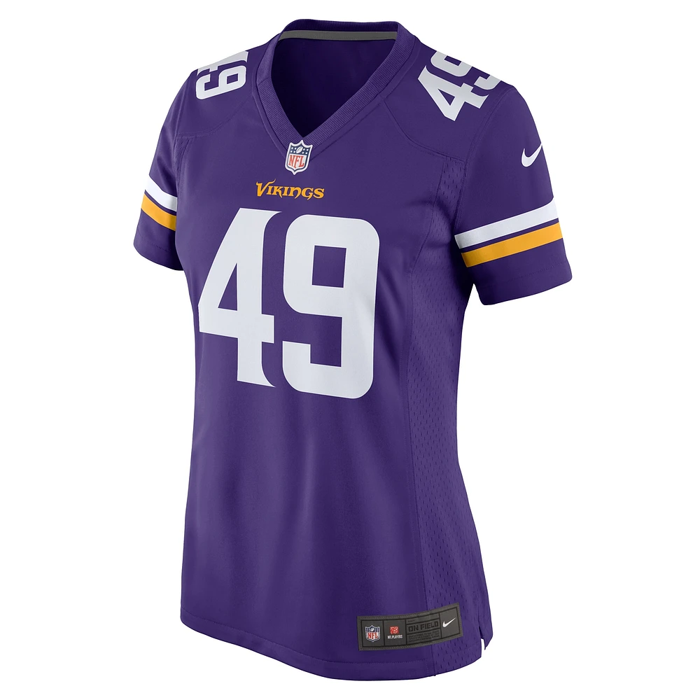 Women's Nike Tanner Vallejo Purple Minnesota Vikings Team Game Jersey