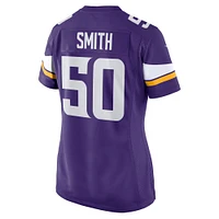 Maillot de joueur Nike TJ Smith Minnesota Vikings pour femme, violet