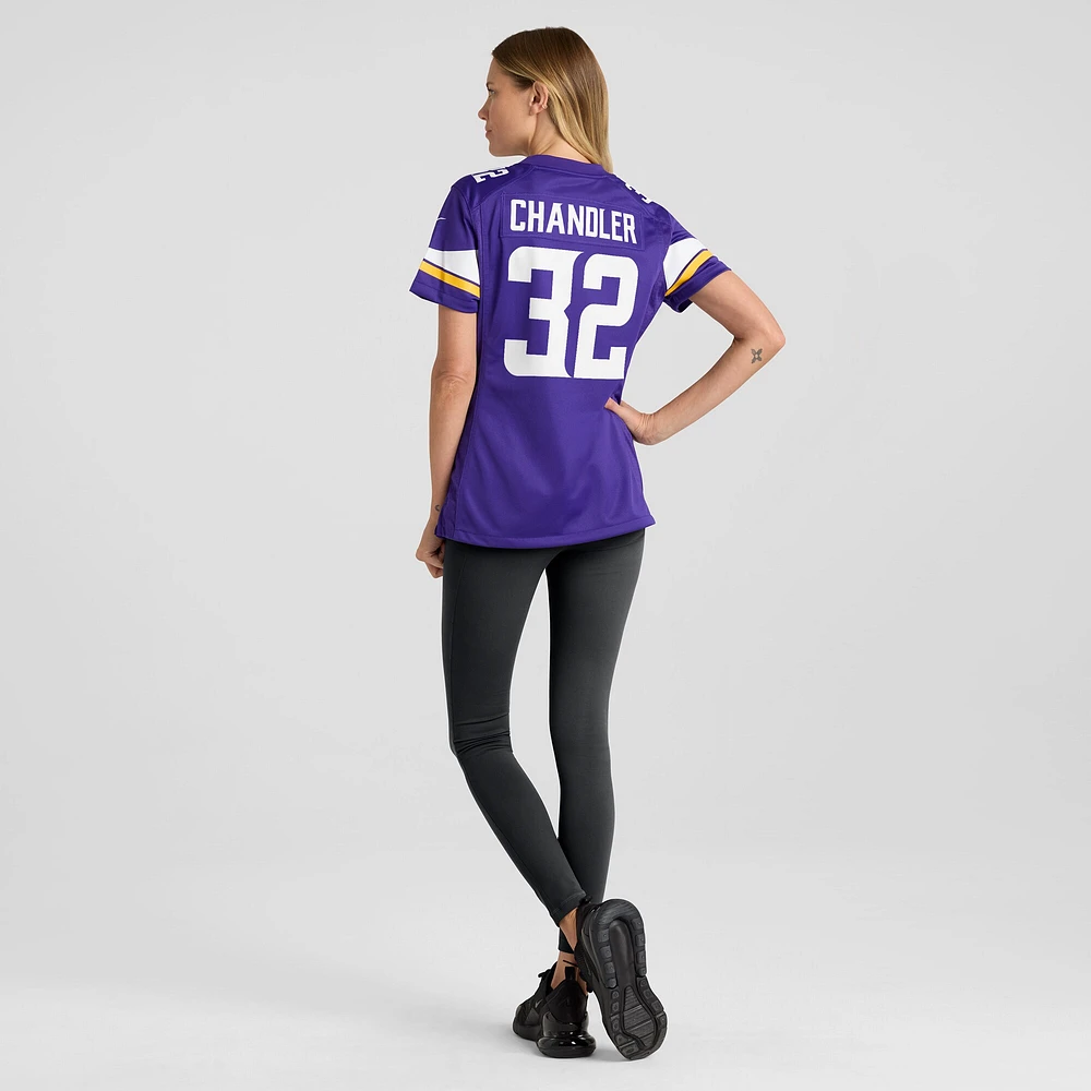 Maillot de joueur jeu Nike Ty Chandler violet des Vikings du Minnesota pour femme