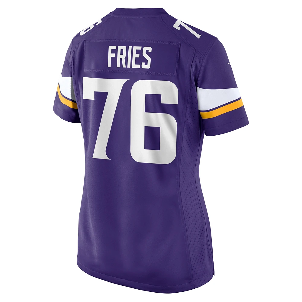 Women's Nike Will Fries  Purple Minnesota Vikings Team Game Jersey