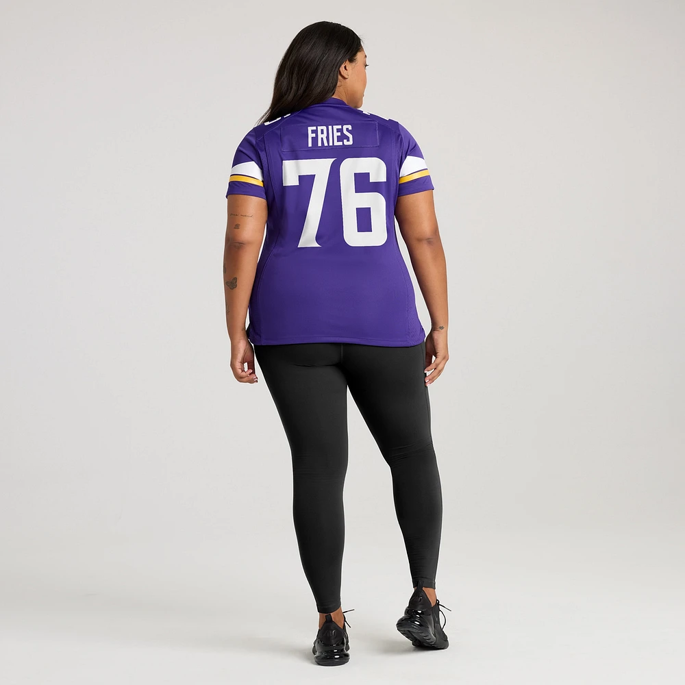 Women's Nike Will Fries  Purple Minnesota Vikings Team Game Jersey