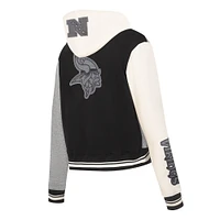 Sweat à capuche zippé en French Terry Reverse Colorblock pour femme Pro Standard Gris Minnesota Vikings
