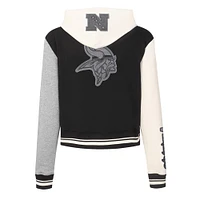 Sweat à capuche zippé en French Terry Reverse Colorblock pour femme Pro Standard Gris Minnesota Vikings