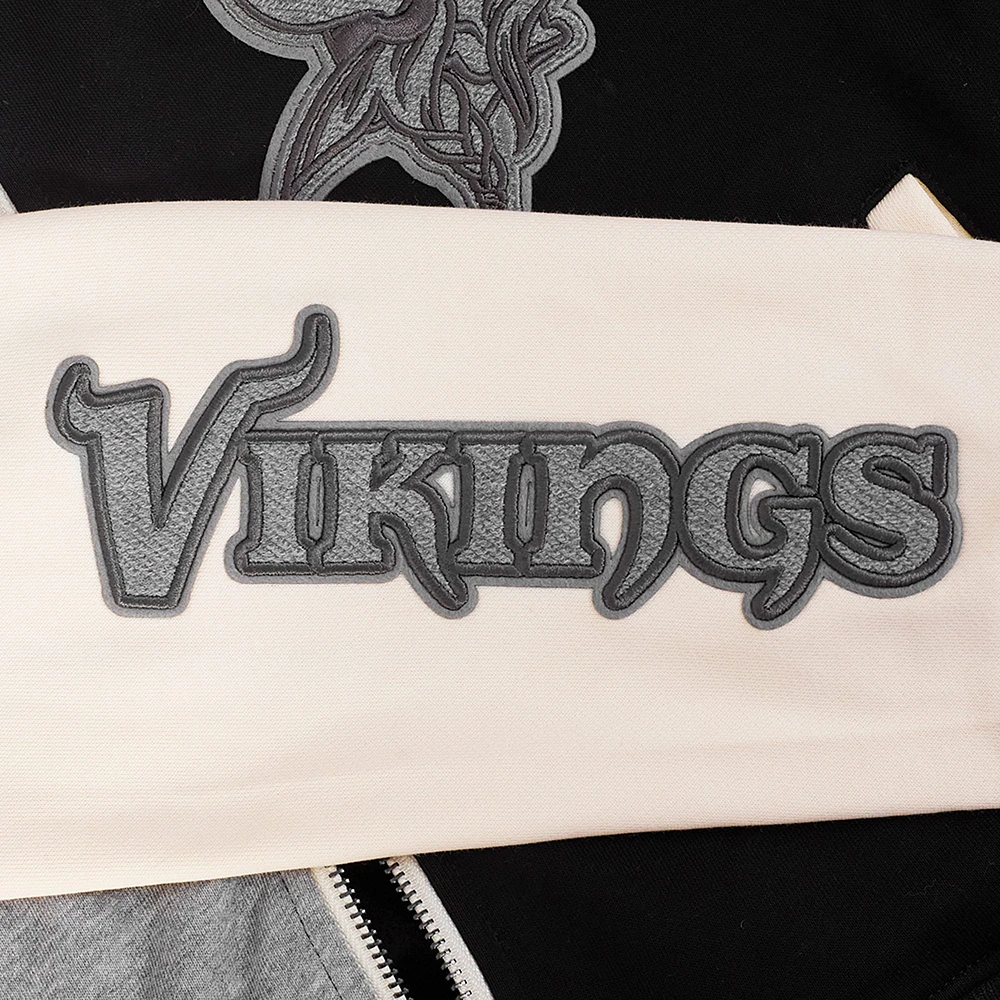 Sweat à capuche zippé en French Terry Reverse Colorblock pour femme Pro Standard Gris Minnesota Vikings