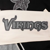 Sweat à capuche zippé en French Terry Reverse Colorblock pour femme Pro Standard Gris Minnesota Vikings