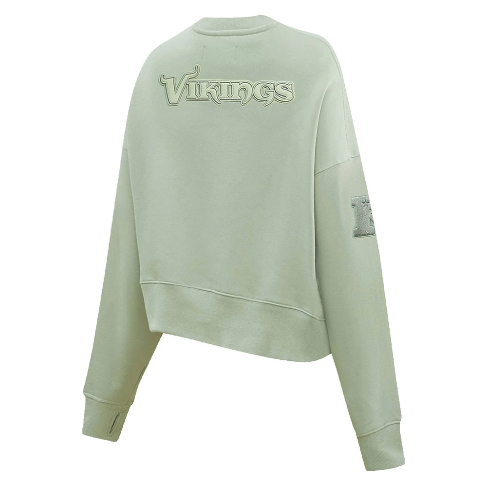 Women's Pro Standard  Light Green Minnesota Vikings Neutral Pullover Sweatshirt