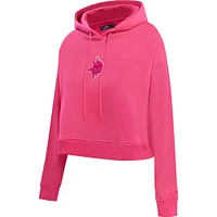 Women's Pro Standard Minnesota Vikings Triple Pink Cropped Pullover Hoodie