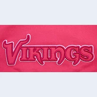 Women's Pro Standard Minnesota Vikings Triple Pink Cropped Pullover Hoodie