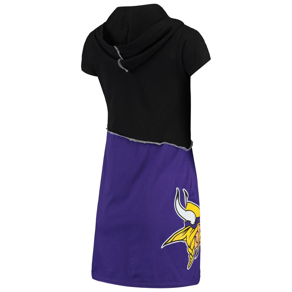 Women's Refried Apparel Black/Purple Minnesota Vikings Sustainable Hooded Mini Dress