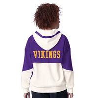 Sweat à capuche entièrement zippé blanc pour femme des Minnesota Vikings Scrimmage