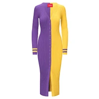 Robe pull boutonnée en tricot Shoko des Minnesota Vikings violet/or STAUD pour femmes