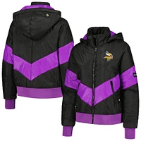 Sweat à capuche fermeture éclair complète pour femme The Wild Collective Minnesota Vikings Puffer noir