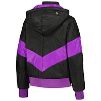 Sweat à capuche fermeture éclair complète pour femme The Wild Collective Minnesota Vikings Puffer noir