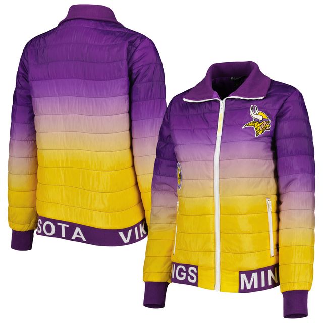 Veste matelassée à glissière complète The Wild Collective Minnesota Vikings violet/doré pour femme