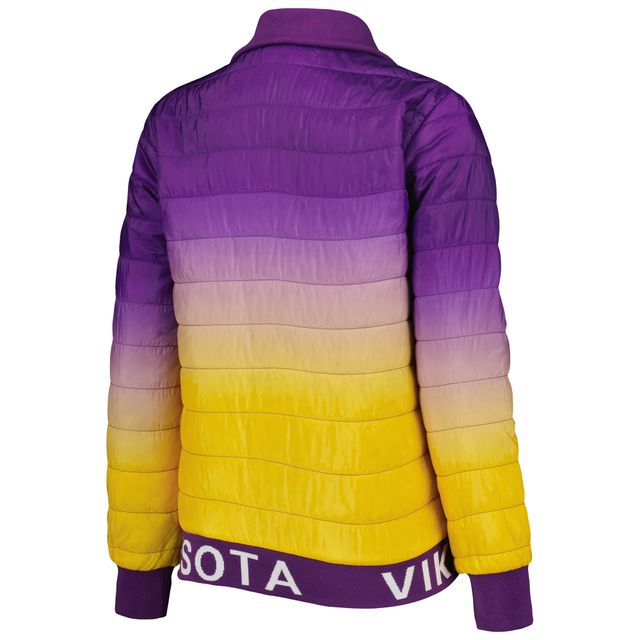 Veste matelassée à glissière complète The Wild Collective Minnesota Vikings violet/doré pour femme