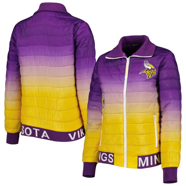 Veste matelassée à glissière complète The Wild Collective Minnesota Vikings violet/doré pour femme