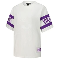 Women's The Wild Collective White Minnesota Vikings Drop Shoulder T-Shirt