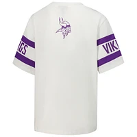 Women's The Wild Collective White Minnesota Vikings Drop Shoulder T-Shirt